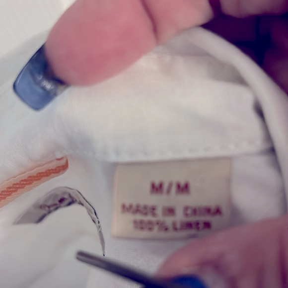 Men’s Tommy Bahama White Linen Shirt Worn Once SzMedium - Picture 4 of 5